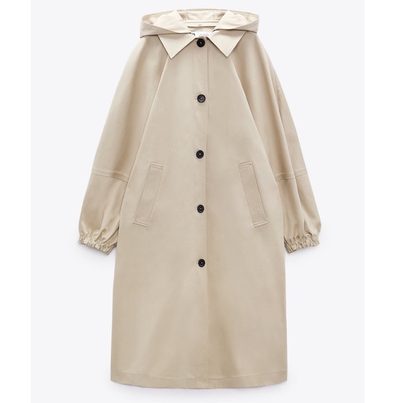 Zara hooded oversized trench coat - Picture 10 of 16